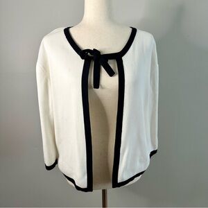 Vintage J Marco Black and White Trimmed Cardigan Size L